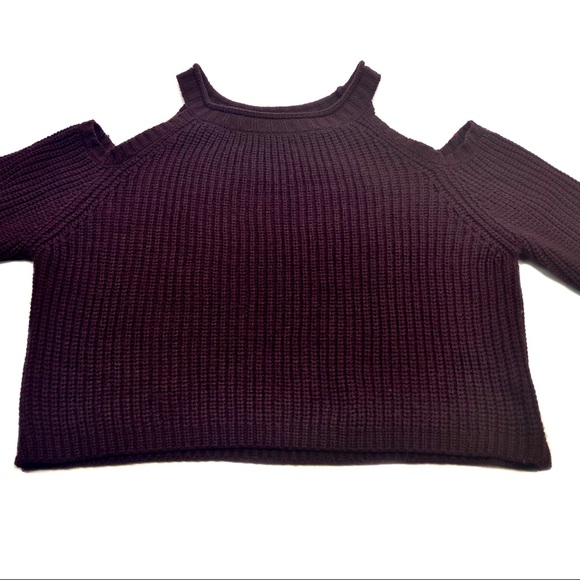 Elodie Purple Cold Shoulder Knit Sweater XL - Picture 5 of 8